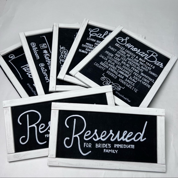 Other - ⚡️SALE4️⃣for3️⃣0️⃣⚡️7 Wooden Chalkboard Style Wedding Signs-Reserved Menu Drinks